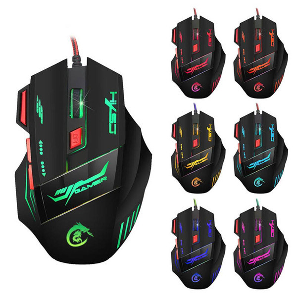 Оптична USB мишка 1200-5500DPI с LED светлини