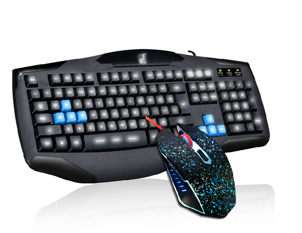 Комплект от светеща клавиатура и мишка