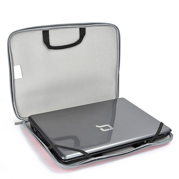 Червена чанта за 14 инчов лаптоп с къса дръжка и апликация