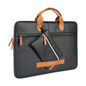Öko-nahast valmistatud käsikott 15,6-tollisele sülearvutile koos ümbrisega