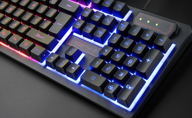 USB klaviatūra su LED lemputėmis ir 104 klavišais