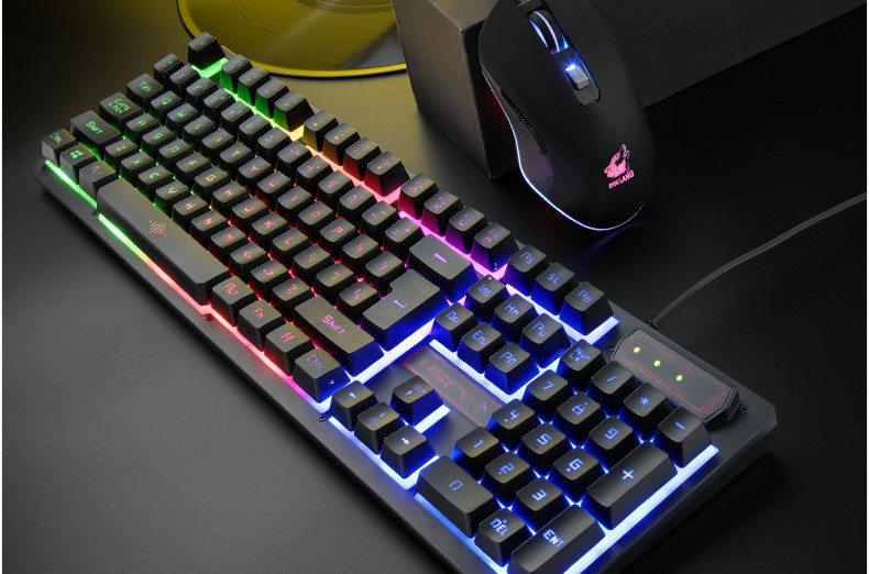 USB klaviatūra su LED lemputėmis ir 104 klavišais