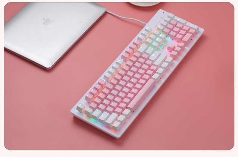 Spalvota klaviatūra su LED lemputėmis ir 87 klavišais