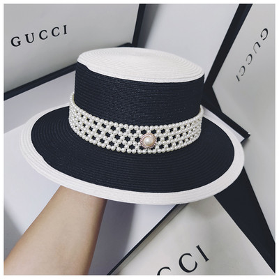 Retro női sapka gyöngyökkel