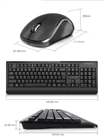 Комплект безжична мишка и клавиатура в черен цвят