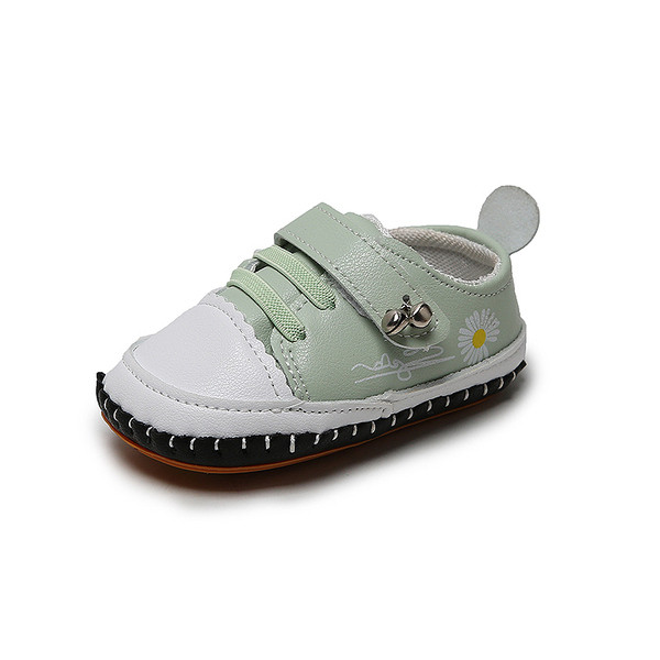 Öko bőrből készült babacipő hímzéssel