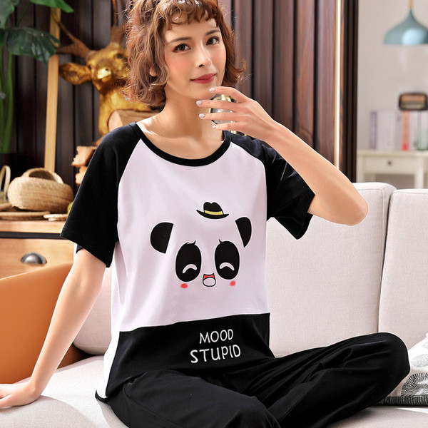 Női tavaszi-őszi pizsama rátéttel