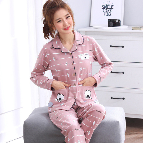 Női tavaszi-őszi pizsama két részben több színben