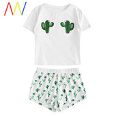 Ljetna ženska pidžama s kratkim topom i kratkim hlačicama - različiti uzorci