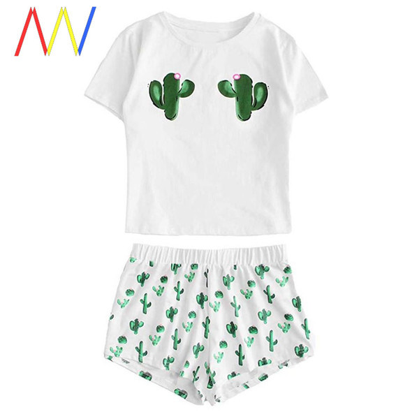 Ljetna ženska pidžama s kratkim topom i kratkim hlačicama - različiti uzorci