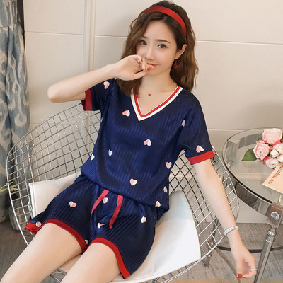 Naiste pidžaamad trükise ja spitsikaelusega