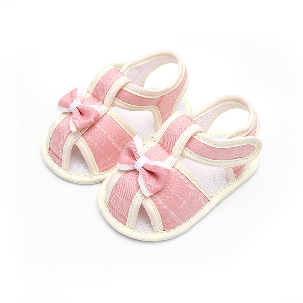 Бебешки сандали с панделка и лепенка за момичета