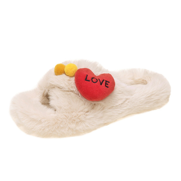 3D elementidega plüüsis naiste sussid