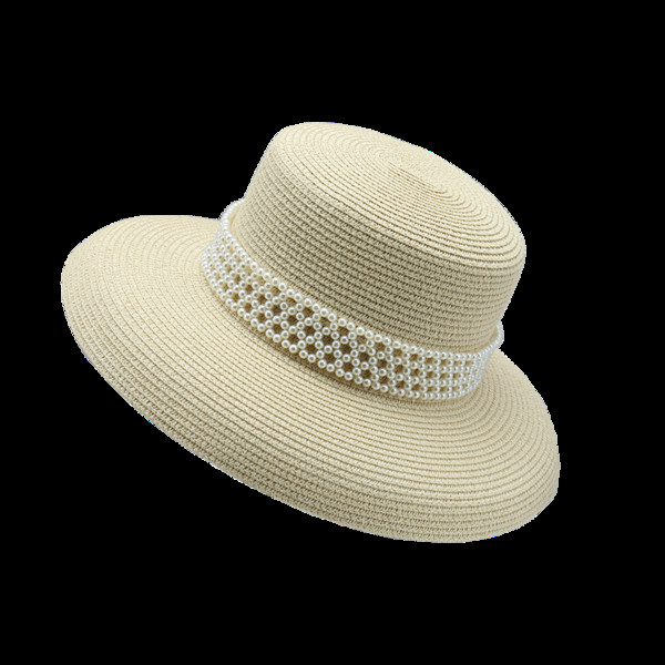 Stílusos női sapka gyöngy elemekkel