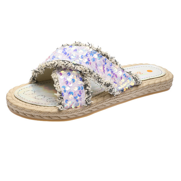 Modern női papucs flitterekkel