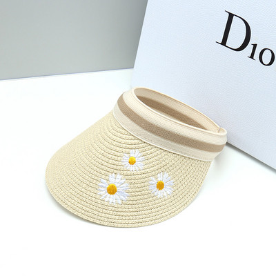 Moderni ženski ljetni vizir s vezom u boji