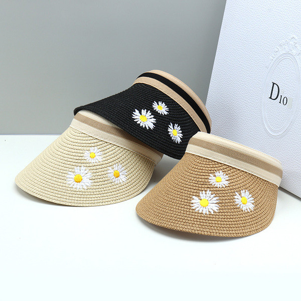 Moderni ženski ljetni vizir s vezom u boji