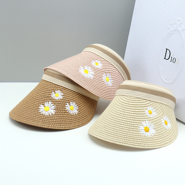 Moderni ženski ljetni vizir s vezom u boji