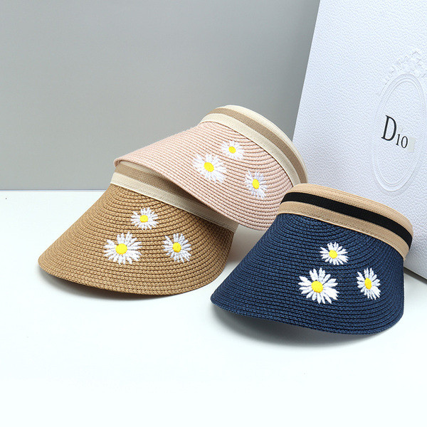 Moderni ženski ljetni vizir s vezom u boji