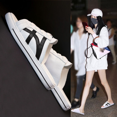 Eko bőrből készült alkalmi női papucs fűzős