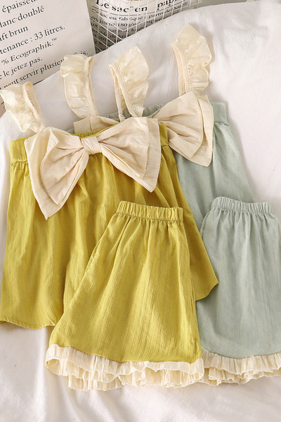 Ženska ljetna pidžama iz dva dijela sa trakom