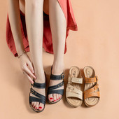 Novi model ženskih casual papuča sa kožnim remenčićima i kopčama