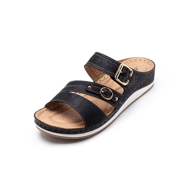 Novi model ženskih casual papuča sa kožnim remenčićima i kopčama