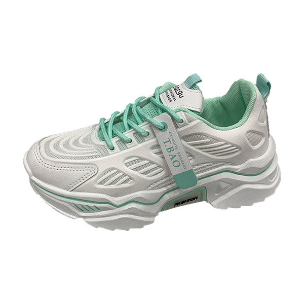 Női alkalmi sportcipő színes fűzővel, durva talppal