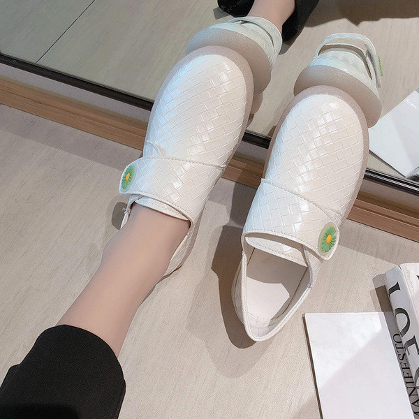 Bőr női alkalmi cipő lapos talppal