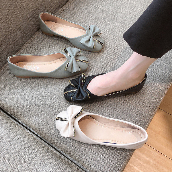 Ženske kožne cipele s ravnim potplatom i trakom