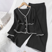 Moteriškas dviejų dalių komplektas - liemenė ir plačios kelnės