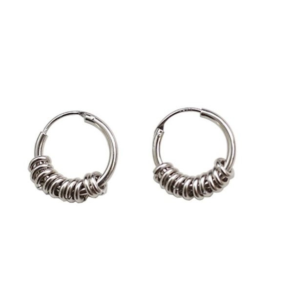 Női fülbevaló-gyűrű ezüst színben