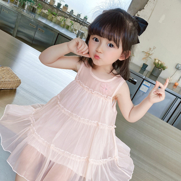 Uut mudelit tülliga laste suvekleit