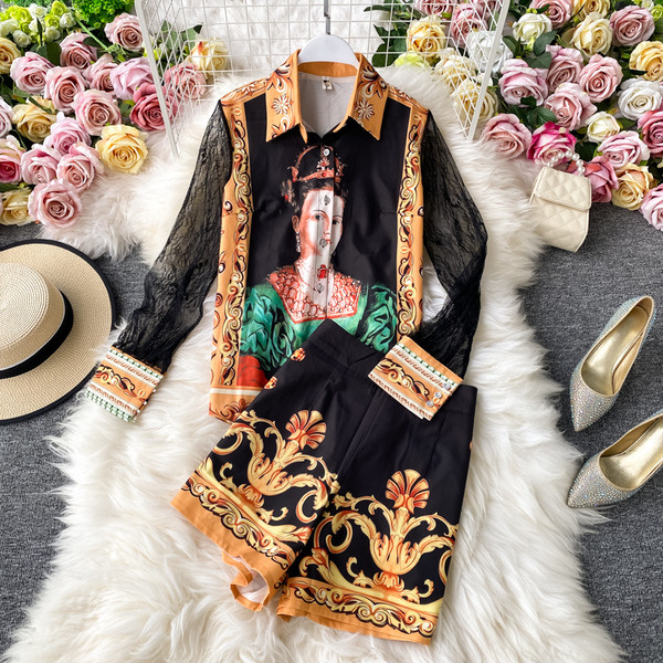 Uue mudeli ajakohane naiste komplekt, mis sisaldab särki ja lühikesi pükse