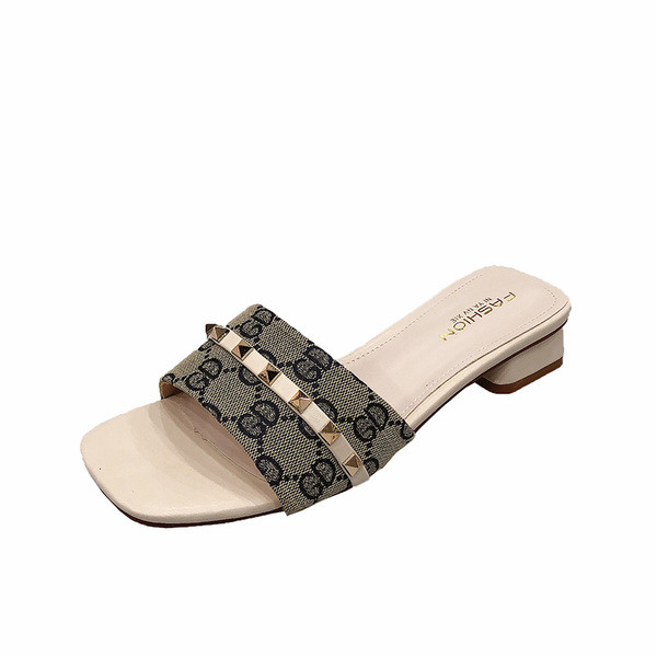 Ženske moderne papuče s niskom četvrtastom petom