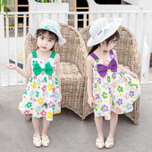 Paela ja lillemotiividega laste suvekleit