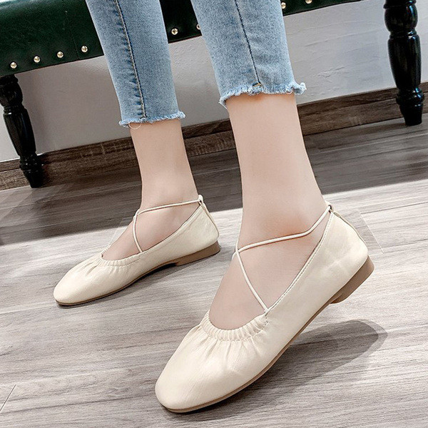 Női alkalmi cipő lapos bőr talppal