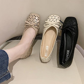 Alkalmi női cipő lapos talppal és szalaggal