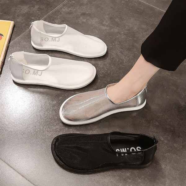 Nyári női cipő hálós, lapos talppal