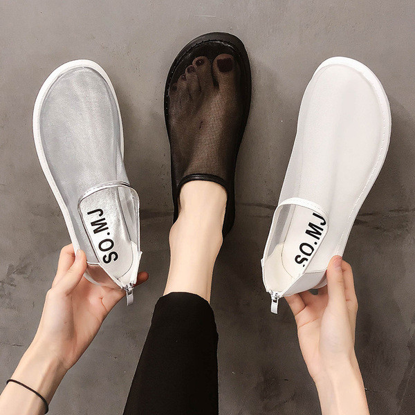 Nyári női cipő hálós, lapos talppal