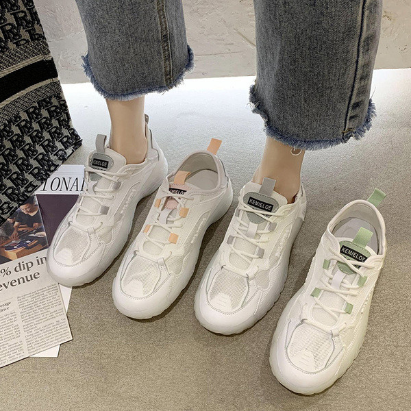 Női alkalmi fehér tornacipő hálóval