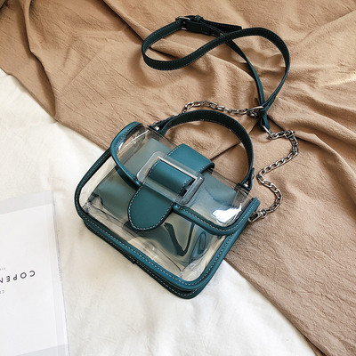 Átlátszó női táska rövid és hosszú füllel