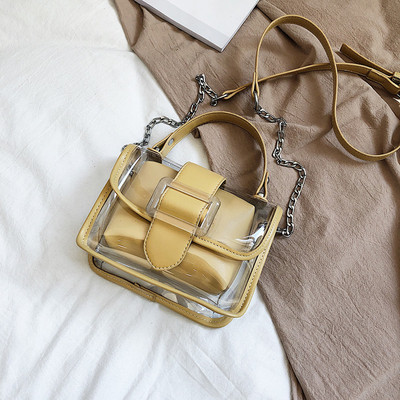 Átlátszó női táska rövid és hosszú füllel