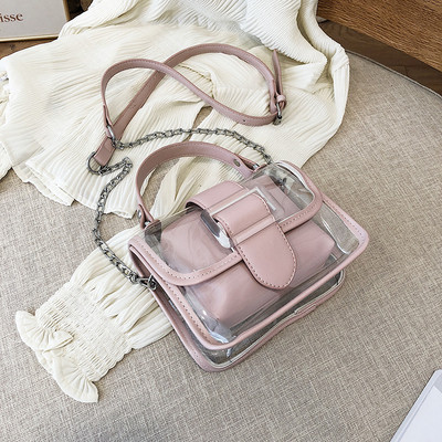 Átlátszó női táska rövid és hosszú füllel