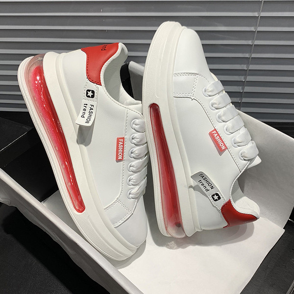 Női öko bőr tornacipő légkamrával és fűzővel