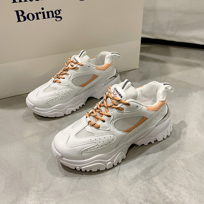 Aktuális női tornacipő eko bőrből, magas talppal