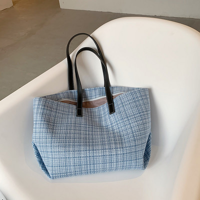 Női mindennapi kockás táska széles modell