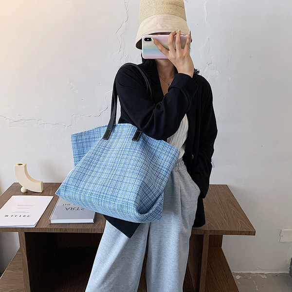 Női mindennapi kockás táska széles modell