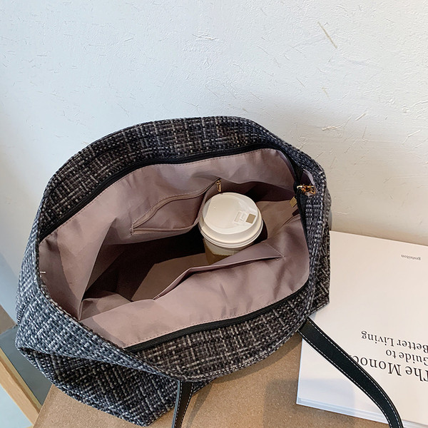 Női mindennapi kockás táska széles modell