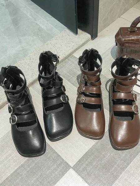 Öko bőrből készült, pántos női alkalmi cipő új modellje